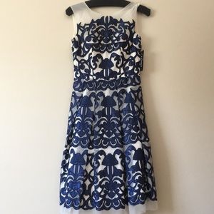 Cachet embroidered tulle dress